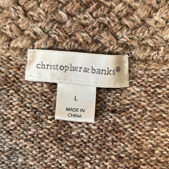 Christopher & Banks Ladies Cotton/acrylic/poly 1/4 Zip sweater. Tan Tweed. EUC - Picture 6 of 8